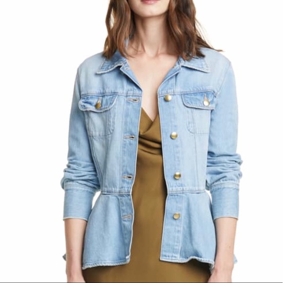 Frame Denim Jackets & Blazers - Frame Flounce Peplum Denim Jacket Blue S NWT